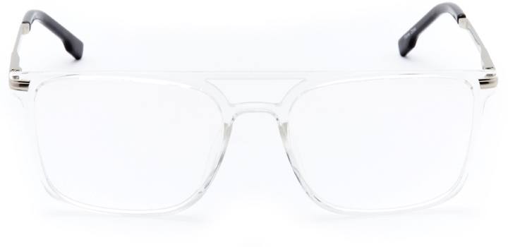 whitland: men's square eyeglasses in crystal - front view