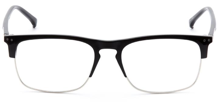 talbot green: men's browline eyeglasses in black - front view