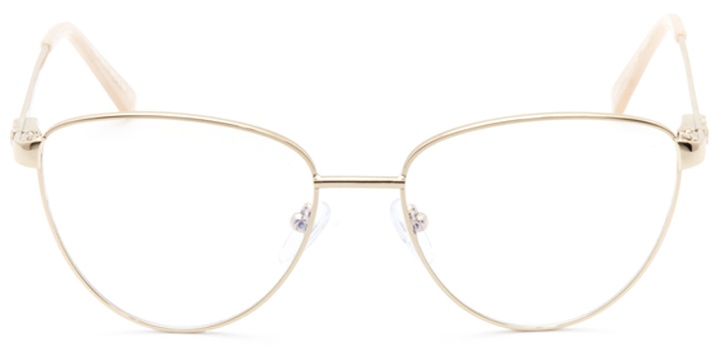 dax: women's cat eye eyeglasses in gold - front view