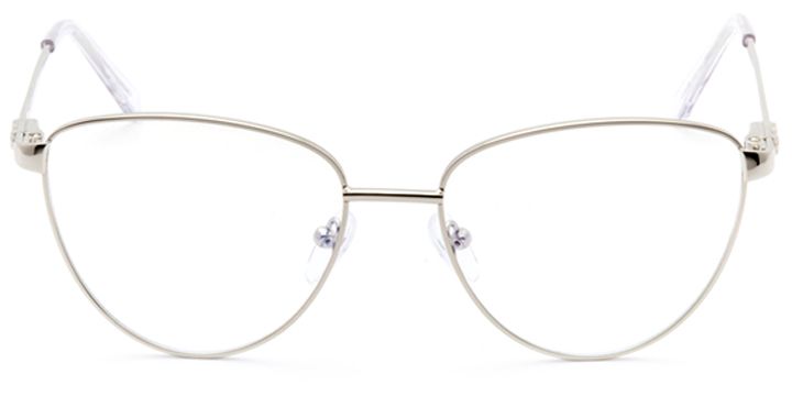 dax: women's cat eye eyeglasses in silver - front view