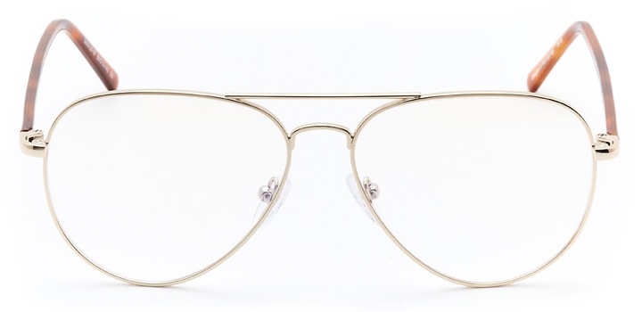 neyland: men's aviator eyeglasses in gold - front view