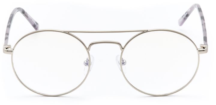 ferndale: round eyeglasses in silver - front view