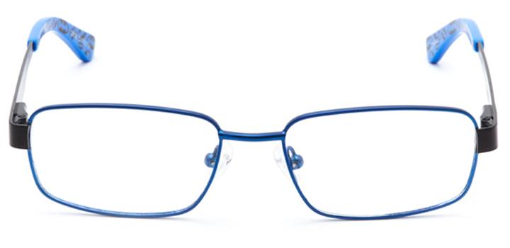 caped crusader: boys's rectangle eyeglasses in blue - front view