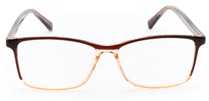 buckingham: rectangular eyeglasses in brown - front view