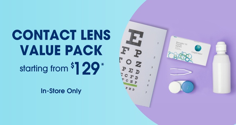 Contact Lens Value Pack for $129* 